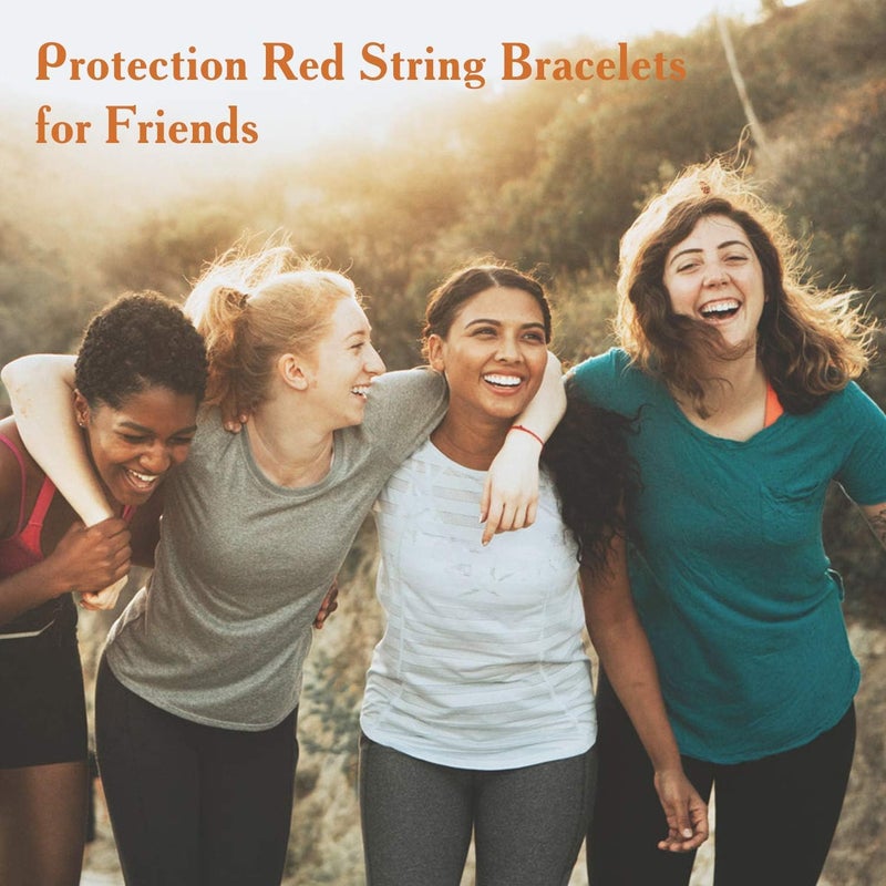 SOLARAE 7 Knots Red String Bracelet Good Luck Pinky Promise Distance Matching Bracelets Kabbalah Protection Thread Handmade String Relationship Bracelets Good Luck Gift for Women Men Girls Boys Family - Image 3