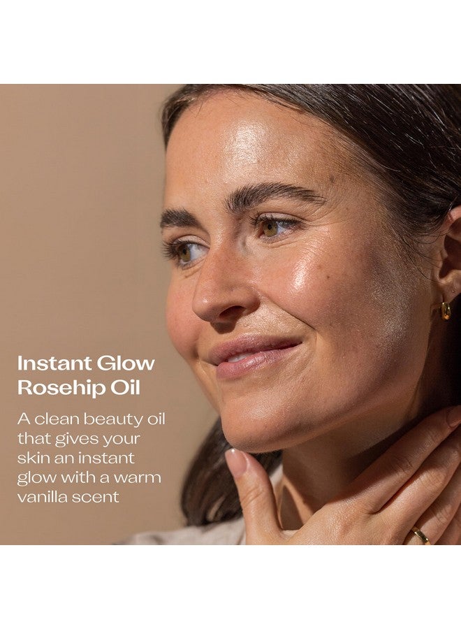 تريلوجي زيت ثمر الورد المتوهج الفوري (30 مل) - مع الميكا والسكوالين - يدعم إنتاج الكولاجين، ويرطب ويصلح البشرة ويحسن ملمسها، ويوفر إشراقة فورية - Image 2