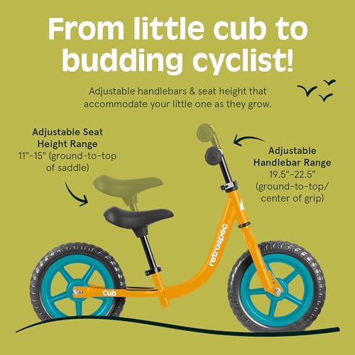 Retrospec Cub 2 Toddler 12 Balance Bike 18 Months 3 Years Old No Pedal Beginner Kids Bicycle for Girls Boys FlatFree Tires Adjustable Seat Durable Frame - Image 5