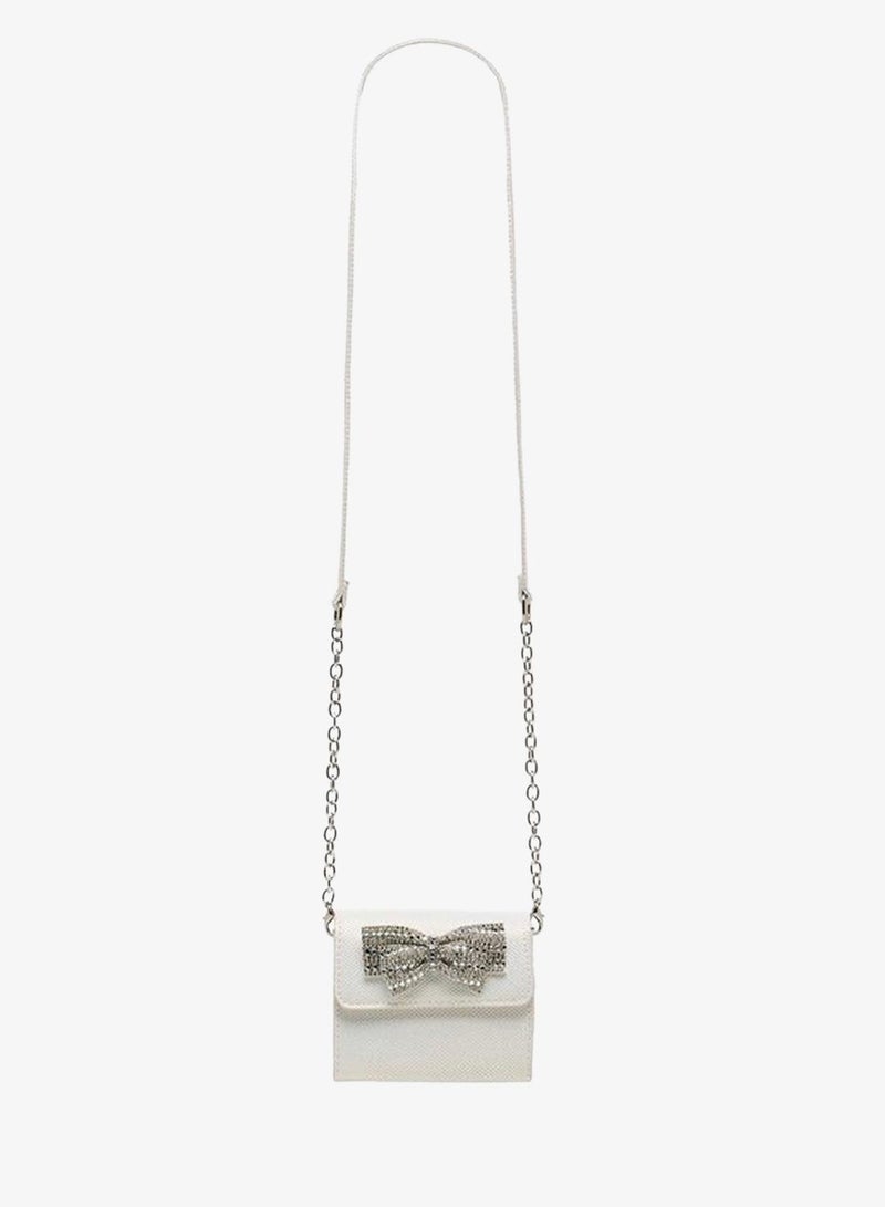 Flora Bella By Shoexpress Embellished Bow Crossbody Bag with Chain Strap - Image 3