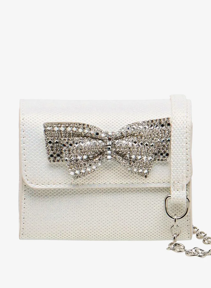 Flora Bella By Shoexpress Flora Bella Embellished Bow Crossbody Bag with Chain Strap Ramadan Collection