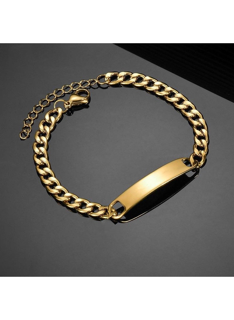 Gold Steel Men's Flat Chain Model Imprint Bracelet EU40SR - pzsku/Z0EA607CC1292941ABE9BZ/45/_/1725793661/c903ce72-7bd3-45ff-81ee-14e28e63a74e