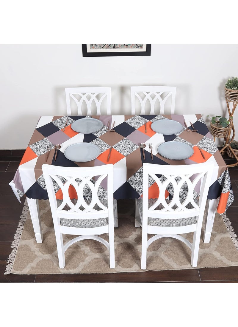 Styleys Styleys Dining Table Cover Waterproof with for Kitchen Dining Table Cloth Dust and Oil Repellent (140x180, 1 Table Cover Only, Orange Prism, CTSLMC153)  - Image 2