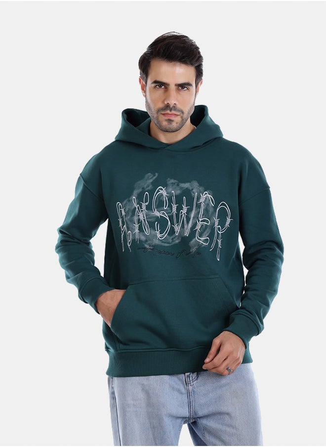 WHITE RABBIT - Front Stitched Pine Hoodie - Image 1