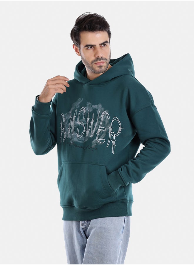 WHITE RABBIT - Front Stitched Pine Hoodie - Image 1