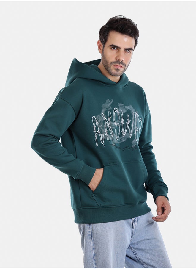 WHITE RABBIT - Front Stitched Pine Hoodie - Image 1
