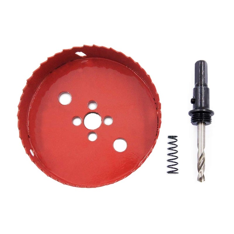 Laiwei Hole Saw Drill Bit HSS Hole Cutter with Arbor for Wood,PVC Board and Plasterboard(4-1/2"(115mm Hole Saw)) - Image 3