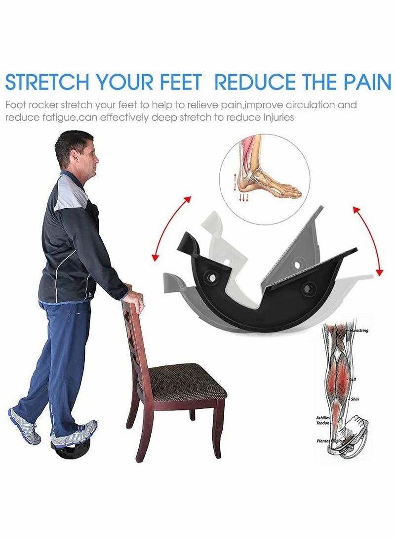 Nariele Foot Rocker Calf Stretcher for Achilles Tendinitis, Heel, Feet, Shin Splint, Plantar Fasciitis Pain Relief - Stretches Strained Leg Muscle Ankle Wedge Stretch Improves Flexibility - Image 3