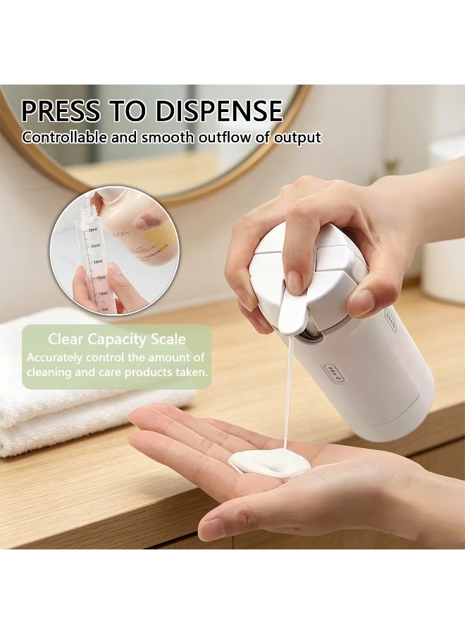 Nailuck 4-in-1 Portable Refillable Travel Bottles, 4×40ml (160ml Total) Leakproof Reusable Cosmetic Containers, White for Travel Fitness Camping - Image 3