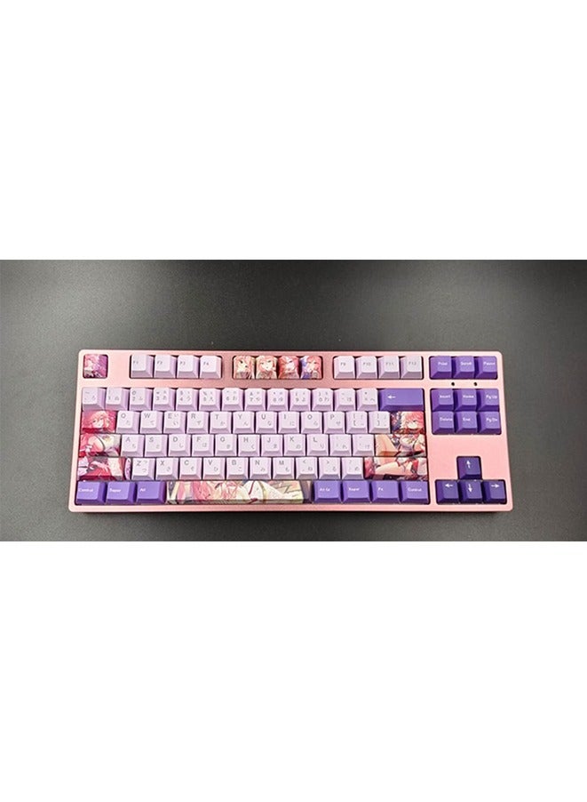 12 keycap Set, 5-Side Dye-Sublimation PBT Keycaps, Cherry Profile Custom Keycaps for DIY Cherry MX Mechanical Gaming Keyboards, Genshin Impact Yae Miko - Image 4