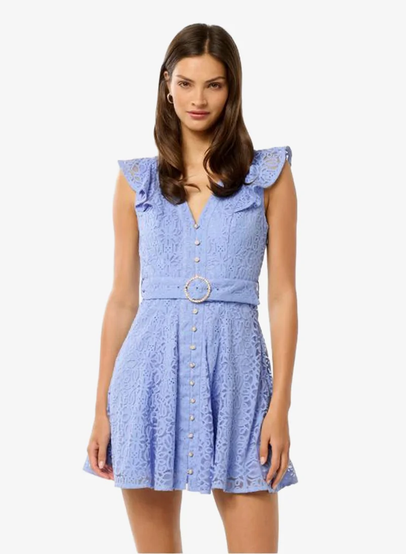 Sinead Belted Lace Detailed Mini Dress