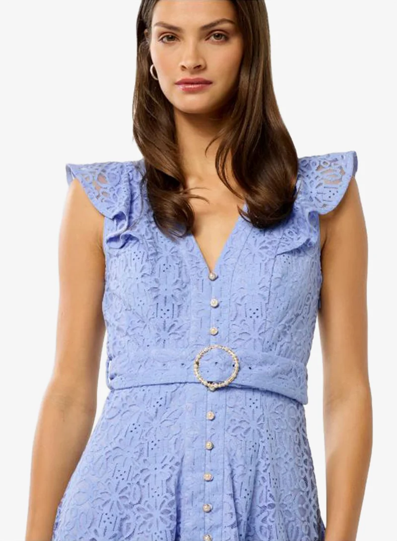 forever new  Sinead Belted Lace Detailed Mini Dress for Women | Best Price UAE
