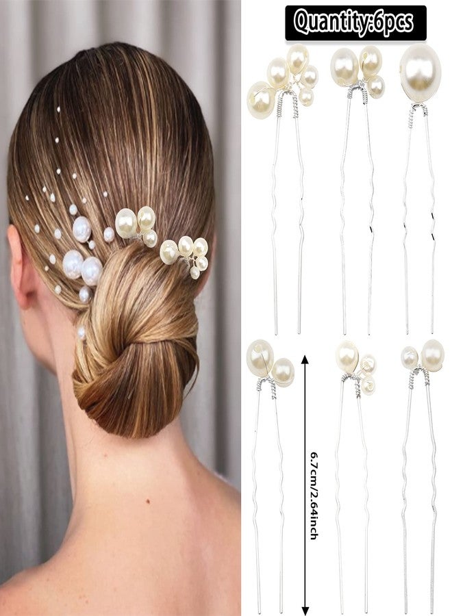 Messen 30 Pieces Wedding Pearl Hair Pins for Brides Bridal, Elegant Pearl Rhinestones Hair Pins Updos Hair Piece Hair Accessories for Brides Bridesmaid Women (Silver) - Image 4