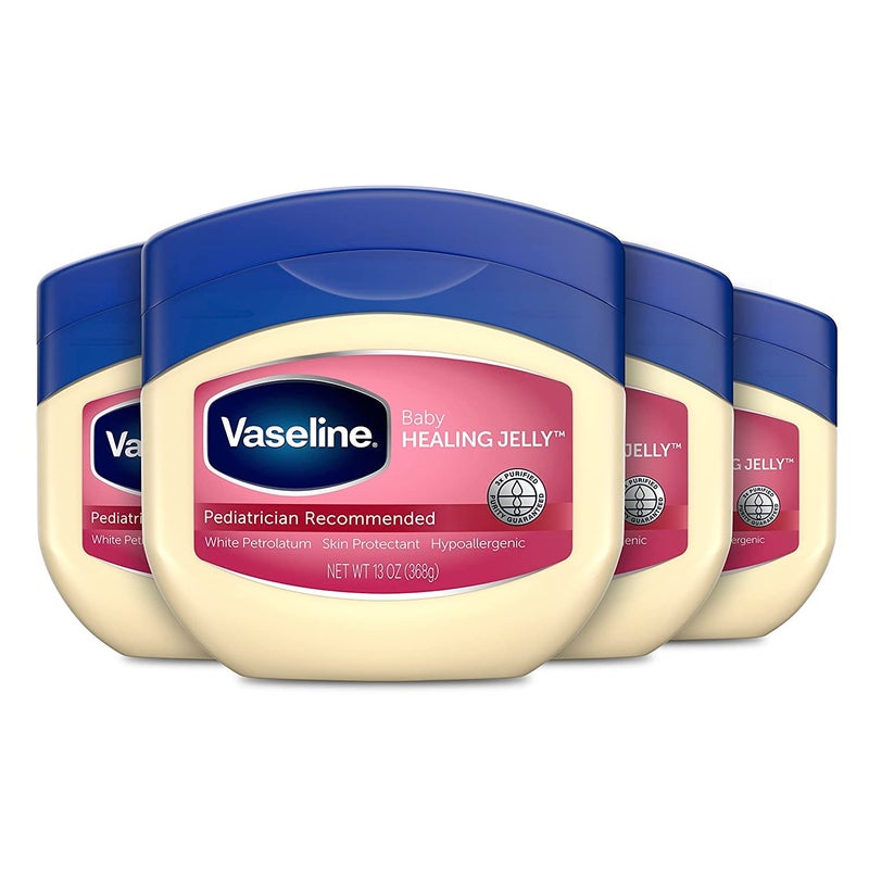 Vaseline Petroleum Jelly Baby Skincare Protective & Pure 4 Count Treats Dry Skin And Prevents Chaffed Skin From Diaper Rash Hypoallergenic And Gentle On Skin 13oz - Image 1