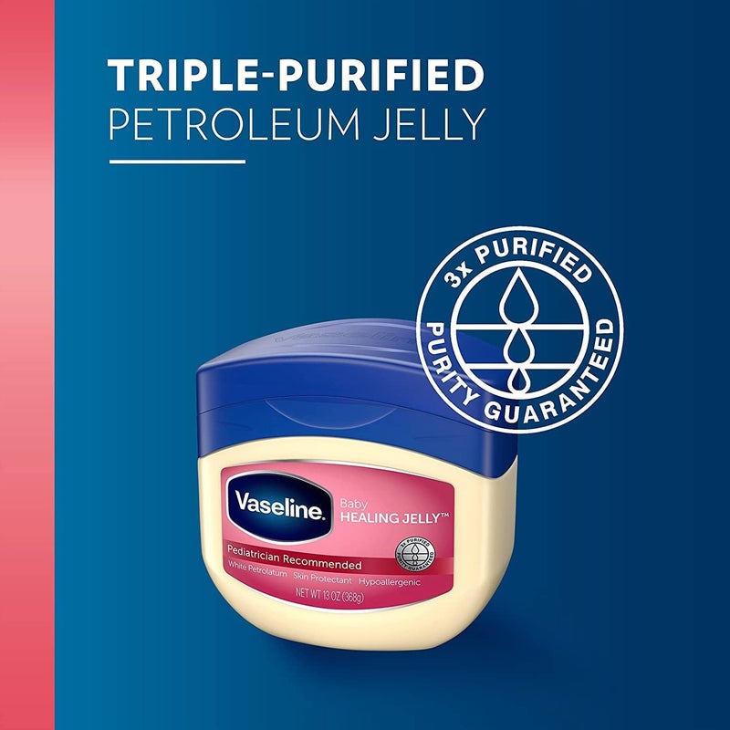 Vaseline Petroleum Jelly Baby Skincare Protective & Pure 4 Count Treats Dry Skin And Prevents Chaffed Skin From Diaper Rash Hypoallergenic And Gentle On Skin 13oz - Image 2