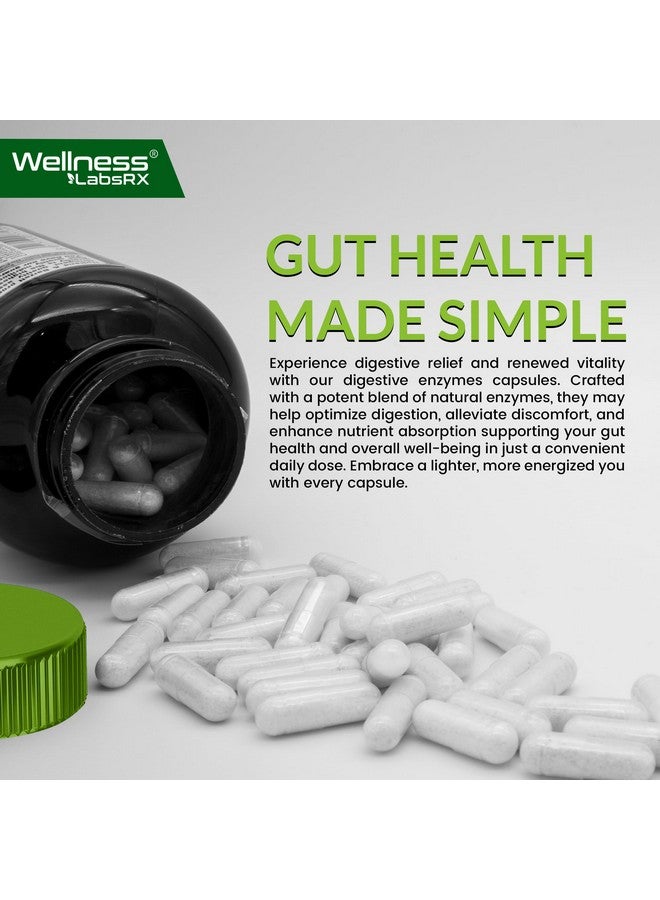 WELLNESS LABSRX Digestive Enzymes with Probiotics and Prebiotics, 450mg, 5 Billion CFUs - Pure Super Digestion Capsules - Digestive Enzymes for Women & Men Support Digestion & Gut Health - 120 Count - Image 4