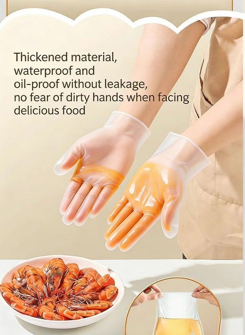 Goodly 105 Pack Disposable Gloves, Food Grade Heavy Duty Waterproof & Oilproof for Kitchen Cleaning, Catering, Restaurant Use, Household, Food Handlers - TPE Material, Extra Thick, Puncture Resistant - Image 5