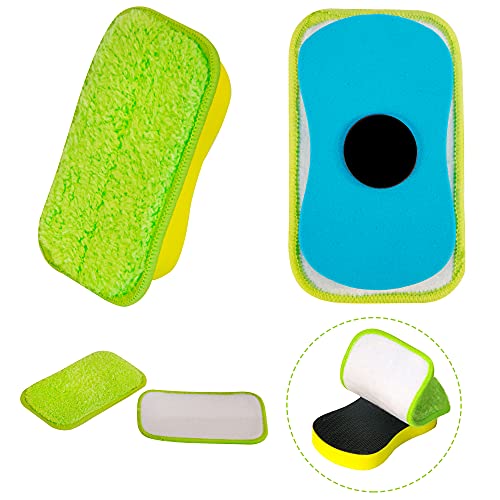 OSOPOLA 2 Packs Chalkboard Eraser - Washable Reusable Microfiber Eraser Cleaning Chalk/Markers/Duster Tool in Home Classroom Office Attached 2 Pcs Microfiber Cloth WP03 - Image 1