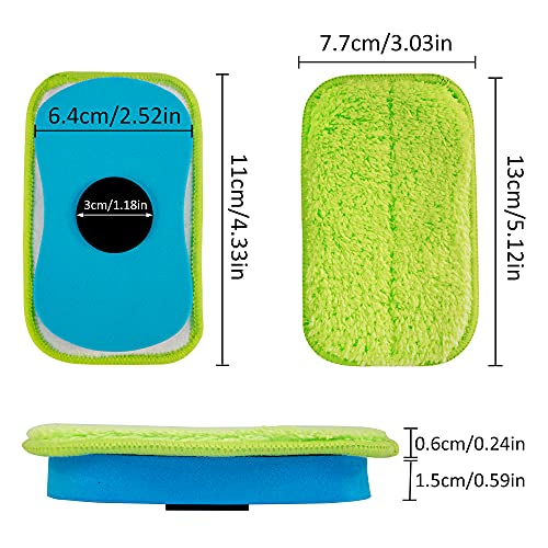 OSOPOLA 2 Packs Chalkboard Eraser - Washable Reusable Microfiber Eraser Cleaning Chalk/Markers/Duster Tool in Home Classroom Office Attached 2 Pcs Microfiber Cloth WP03 - Image 2
