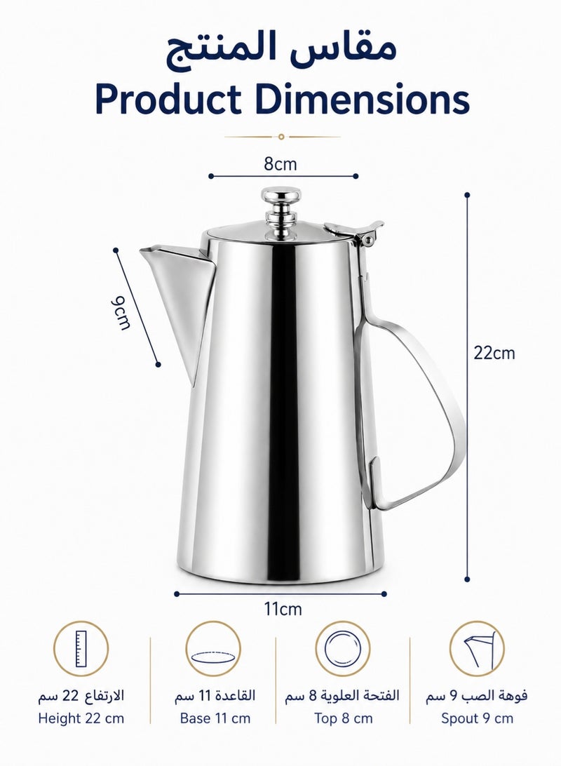 Lucky 1.5L Milk Frothing Pot Stainless Steel Pot with Lid Coffee Milk Beverage Short Spout Pot Suitable for Beverages Milk Juice Silve - Image 4