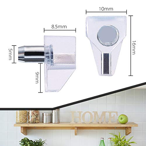 Apipi 100 Pieces Clear Shelf Support Pegs -5 mm Cabinet Shelf Clips,Shelf Holder Pins Bracket Steel Pin for Cabinet Furniture Book Shelves Supplies - Image 5