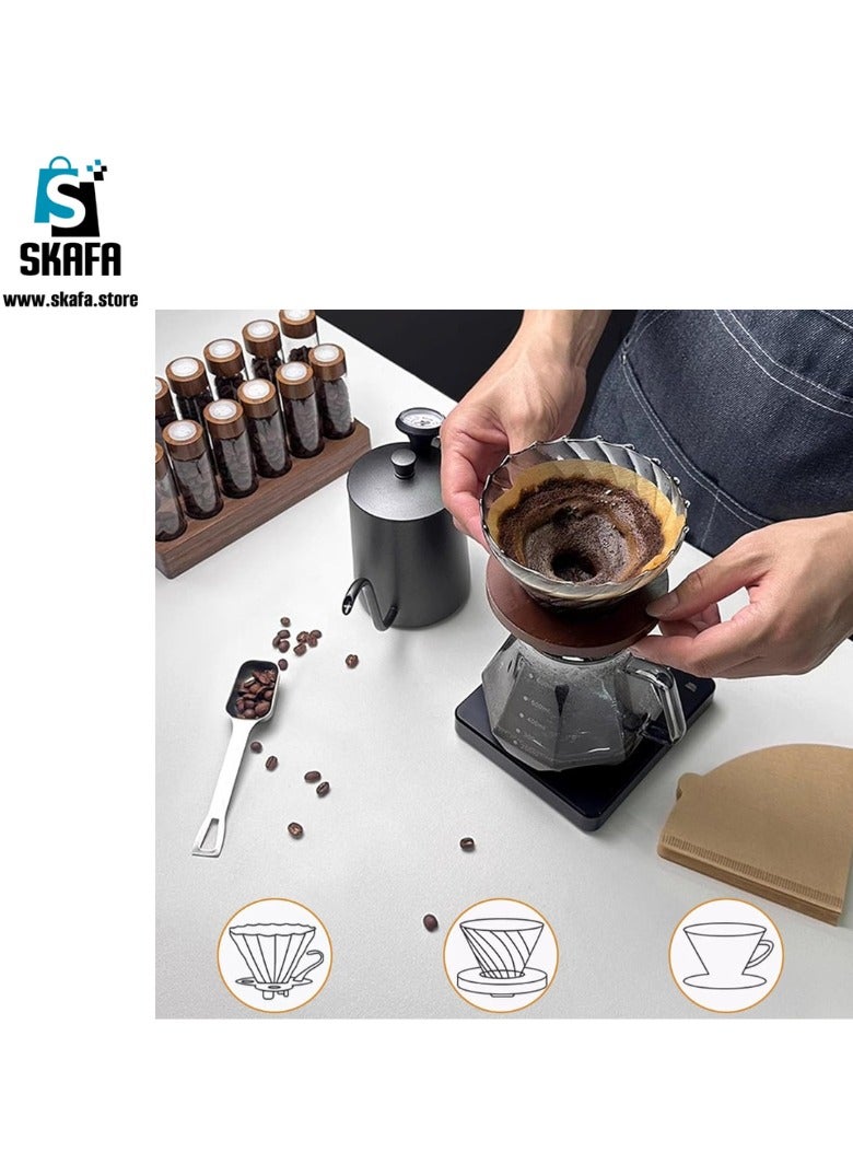 SKAFA Coffee Filters 200 Pcs | V60 Cone Paper Filter | Natural Disposable Coffee Filters | Compatible with V60 Dripper and No.1/2 Size Pour Over fit to all drippers. (White, 2-4 Cups) - Image 3