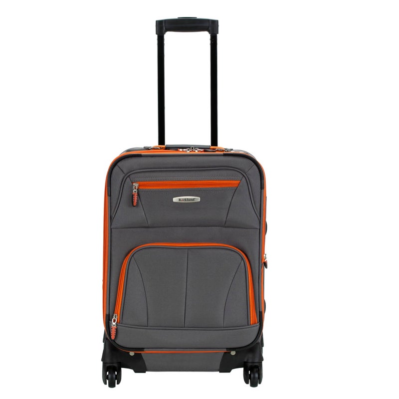 Rockland Pasadena Softside Spinner Wheel Luggage, Charcoal, Carry-On 20-Inch, F2281-CHARCOAL - Image 1