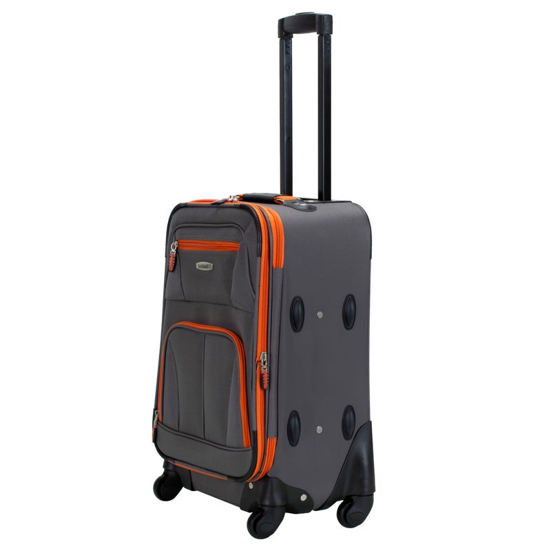 Rockland Pasadena Softside Spinner Wheel Luggage, Charcoal, Carry-On 20-Inch, F2281-CHARCOAL - Image 5