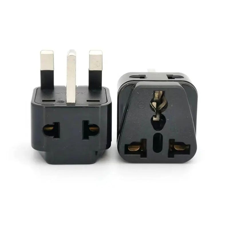 WOWSOME WOWSOME 2 Multiplug 13A TypeG UK Flat Pin MultiPlug for India to UK UAE Singapore HongKong and More Conversion Plug Convert Black Pack of 2 - Image 1