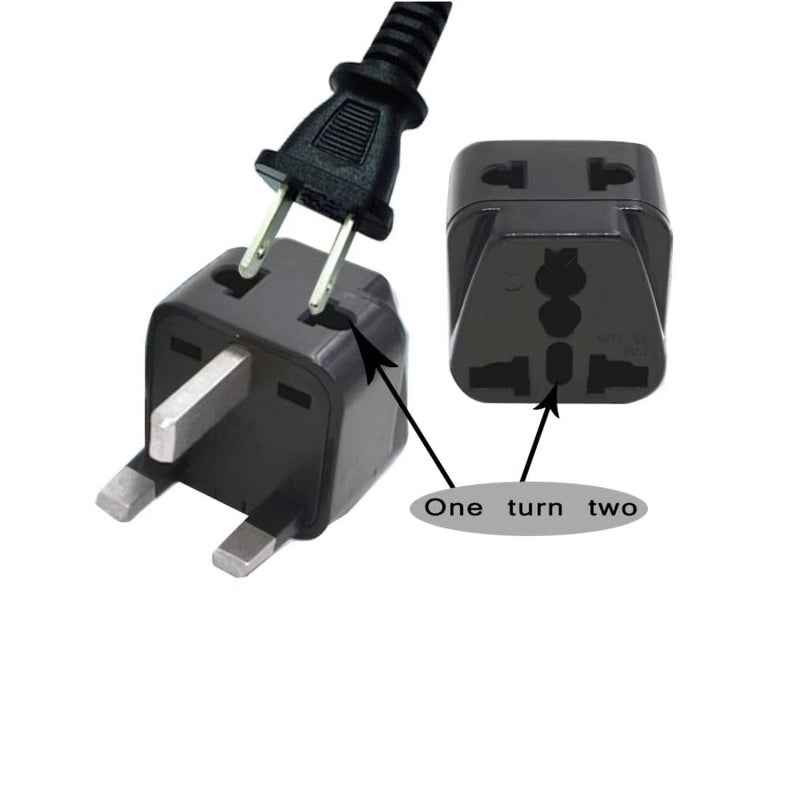 WOWSOME WOWSOME 2 Multiplug 13A TypeG UK Flat Pin MultiPlug for India to UK UAE Singapore HongKong and More Conversion Plug Convert Black Pack of 2 - Image 3