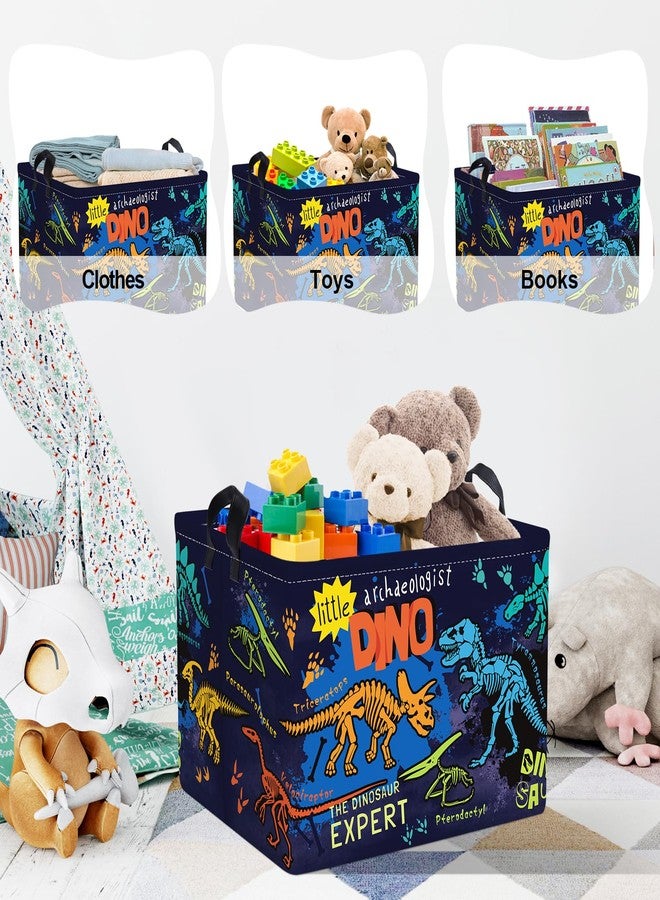 Clastyle Large Boho Dinosaur Pterosaur Boy Book Toy Storage Basket Dino Palm Tree Clothes Laundry Hamper for Kid Room Nursery,Skeleton 36L - Image 5