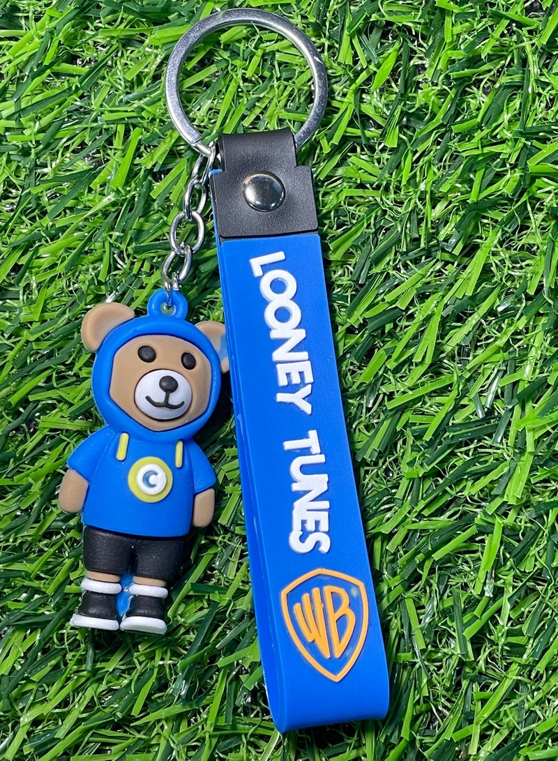 Distinctive cartoon keychain stylish accessory keychain with the character of Coco Teddy Bear with ribbon that fits with car keys wallet and bag beautiful creative gift - Image 3