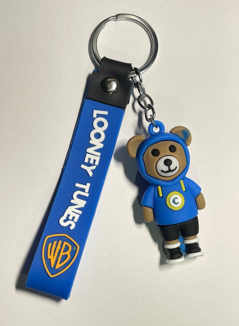 Distinctive cartoon keychain stylish accessory keychain with the character of Coco Teddy Bear with ribbon that fits with car keys wallet and bag beautiful creative gift - Image 2