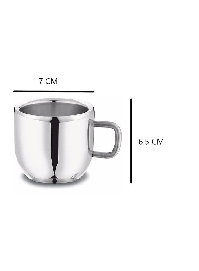 VISAXMI Stainless Steel Double Wall Tea Cup/Coffee Cup | Unbreakable Steel Tea Cup Set of 6, Silver - Image 2