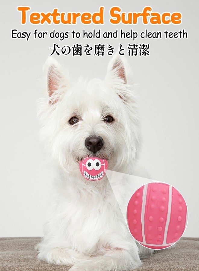 SCHITEC Squeaky Dog Balls, [4 Pack] Cute Interactive Latex Rubber Toys with Squeaker, 2.2'' Soft Bouncy Fetch Ball for Puppy Small Breed Dogs - Image 5