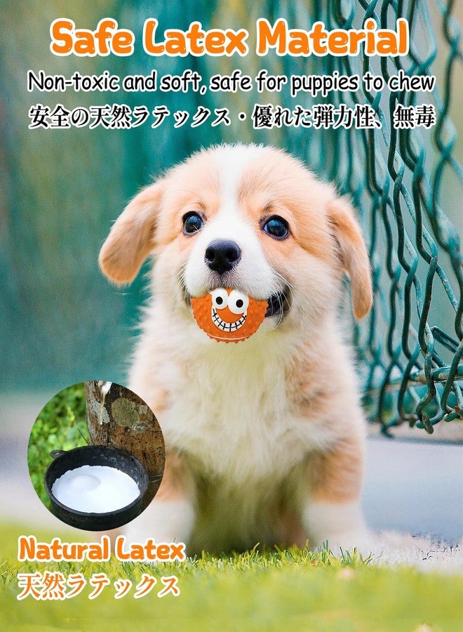 SCHITEC Squeaky Dog Balls, [4 Pack] Cute Interactive Latex Rubber Toys with Squeaker, 2.2'' Soft Bouncy Fetch Ball for Puppy Small Breed Dogs - Image 3