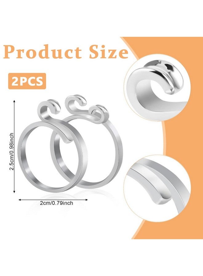 HASTHIP® 2PCS Adjustable Crochet Ring for Finger, 2 Styles Adjustable Knitting Crochet Rings Open Crochet Guide Ring Yarn Guide Finger Holder - Image 2