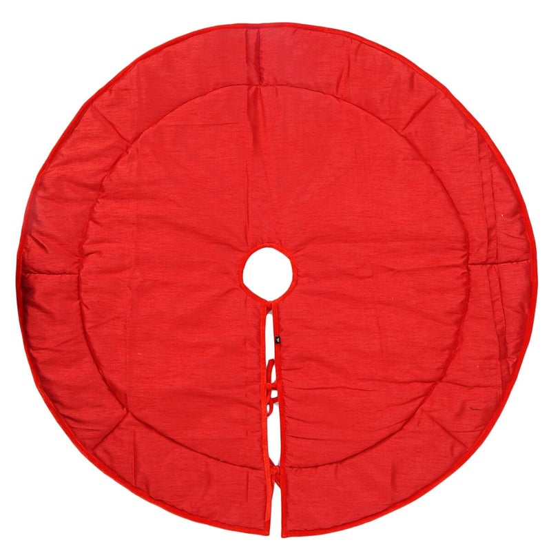 HOME HEART HOME HEART Brands Christmas Red Premium Velvet and Ivory Jute Border 24 INCH Small Round Double Layer Thick Christmas Tree Skirt 6035S - Image 4