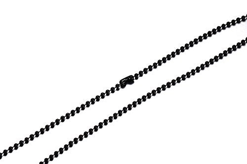 SINLEO Titanium Stainless Steel Small Beads Ball Chain Necklace for Men Women Dog Tag Link Chain Black 3MM 30 Inches - Image 4
