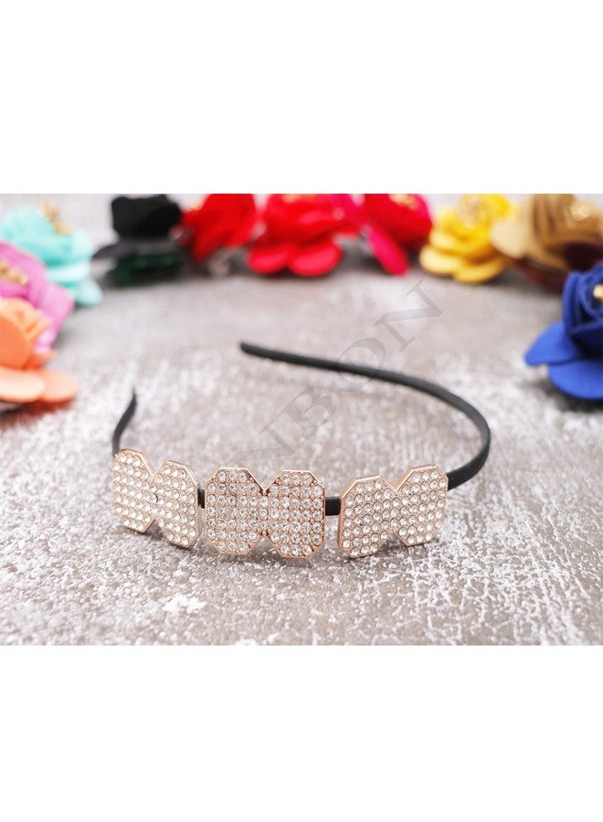 Honbon Crystal Rhinestone Headbands Shiny Hair Accessories Hair Decoration Stone Hair Hoop Bride Pearl Hair Band for Women & Girls combo set 2pcs (hair bandanas (06)) - Image 3