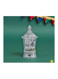 Generic A luminous Ramadan lantern with a decorative stand, high-quality materials, colorful lighting, Ramadan pictures and phrases (transparent 1), length 10 cm.  - Image 1