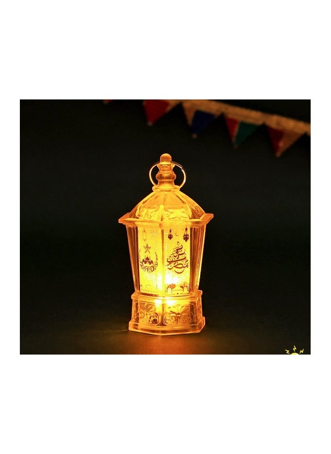 ماركة غير محددة فانوس رمضان مضئ مزود بحامل للديكور شكل عصري وخامات عالية الجودة اضاءة ملونة وصور رمضانية وعبارات (شفاف 1 ) طول ١٠ سم  - Image 3