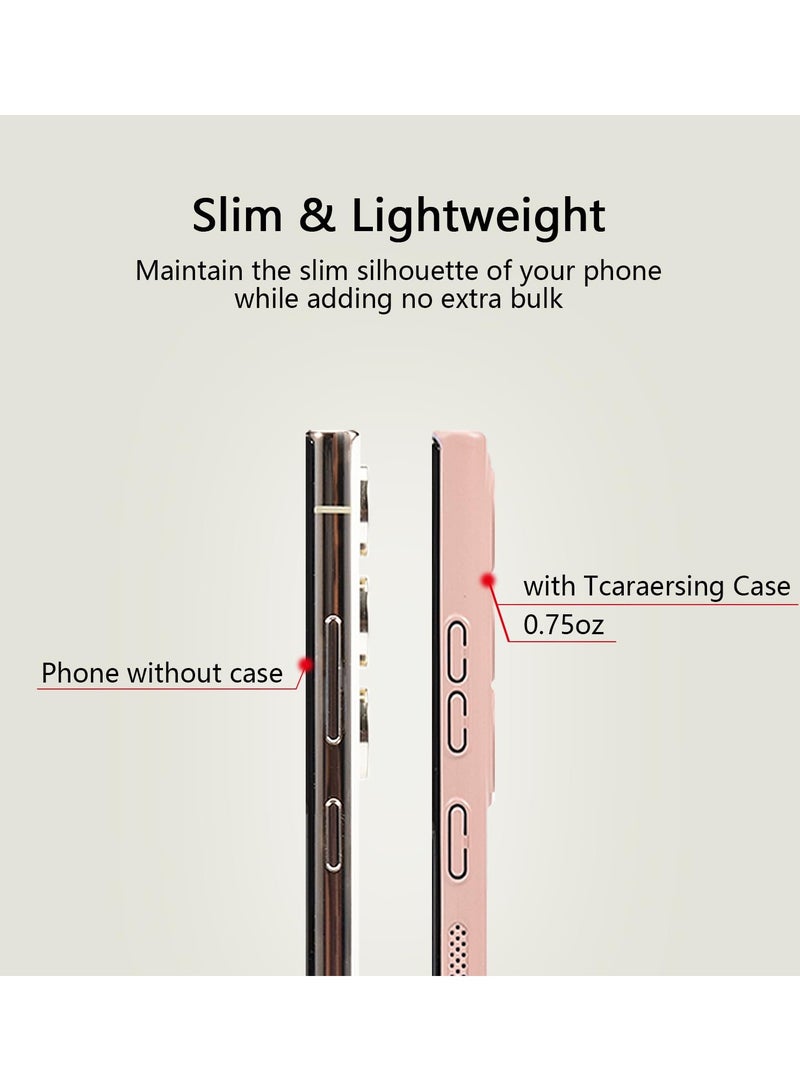 حافظة تبديد الحرارة مع واقي عدسة الكاميرا المدمج، مقاس نحيف مسامي، تبريد مضاد لبصمات الأصابع، غطاء خلفي صلب مقاوم للصدمات لهاتف سامسونج جالاكسي S24 الترا (ذهبي وردي) - Image 3