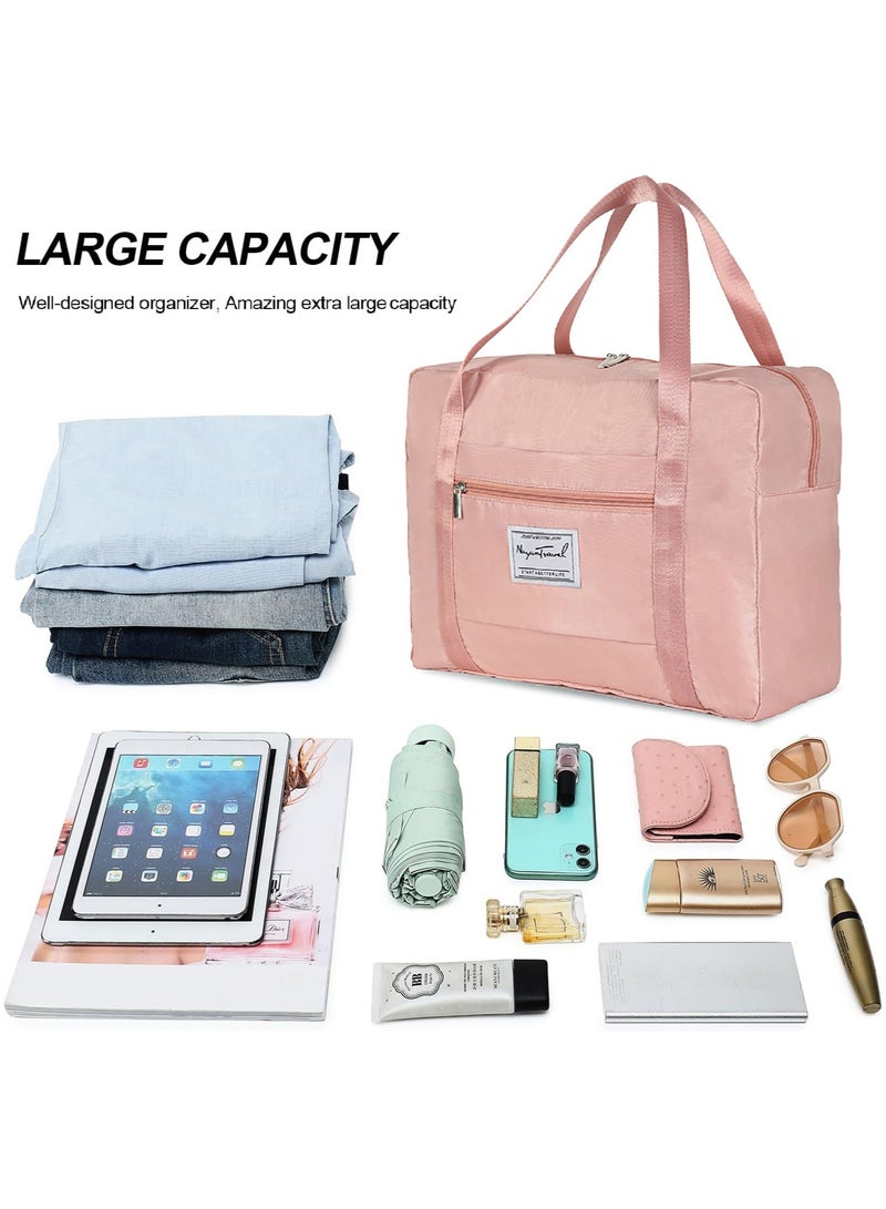 Travel Duffel Bag,42 x34 x 14cm,Airlines Carry on Luggage Bag,Weekender Bag for Women and Men,Pink  - Image 2