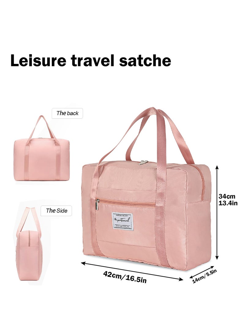 Travel Duffel Bag,42 x34 x 14cm,Airlines Carry on Luggage Bag,Weekender Bag for Women and Men,Pink  - Image 4