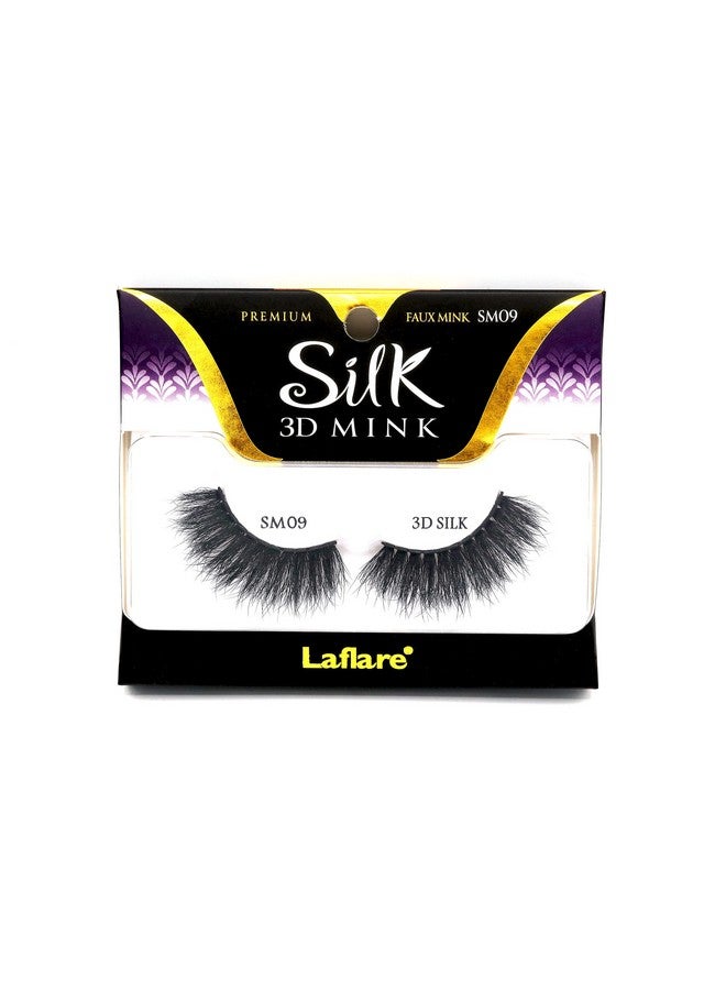 Laflare 3D Silk Mink Premium Faux Mink Eyelashes Cat Eyes Wispy Fluffy Soft As Mink Multi Layered False Lashes  (Sm09) - Image 1