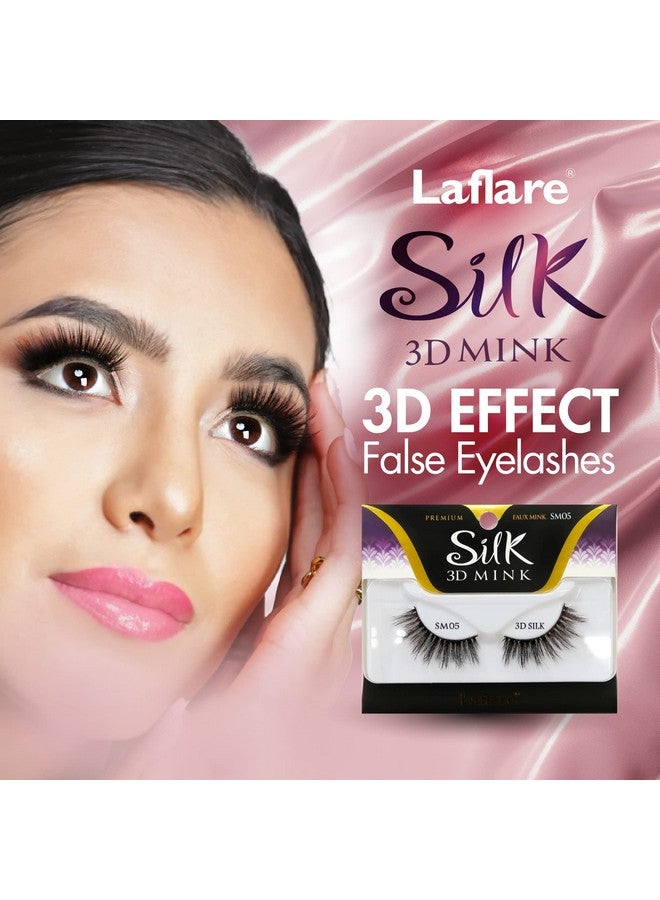 Laflare 3D Silk Mink Premium Faux Mink Eyelashes Cat Eyes Wispy Fluffy Soft As Mink Multi Layered False Lashes  (Sm09) - Image 3