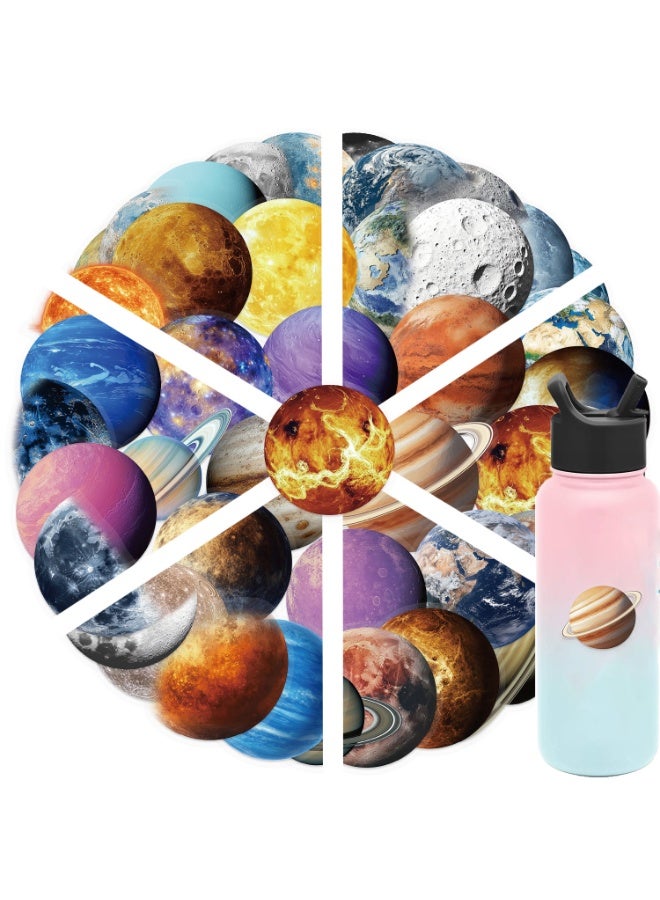 NIBEMINENT 50 Pcs Cartoon Planet EarthDeco Kit Waterproof Stickers, High Definition Printing Bright Colors, Suitable for Laptop Skateboard Luggage Water Bottle Guitar DIY - Image 2