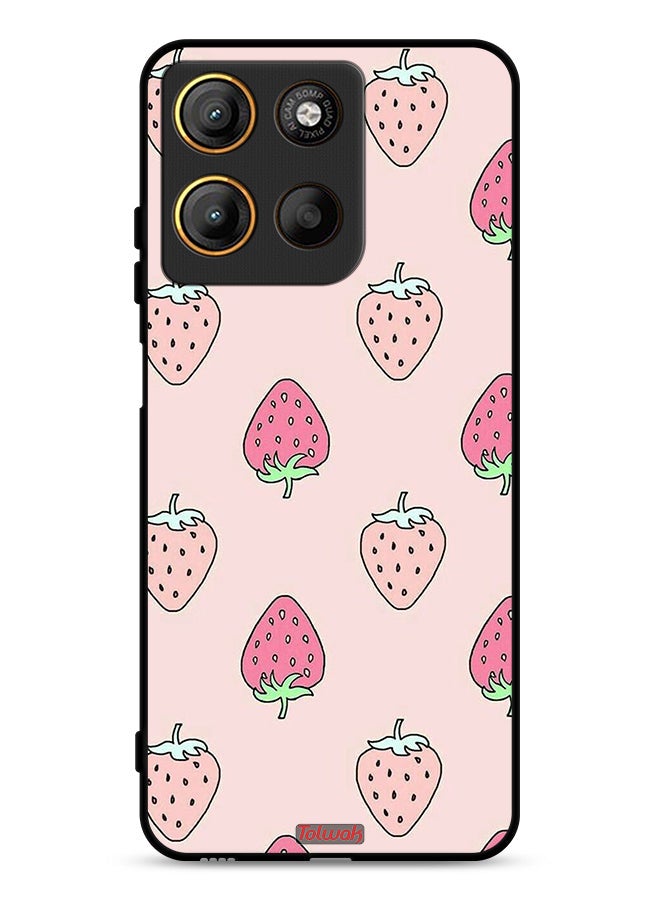 Tolwak Motorola Moto G15 Protective Case Cover Strawberry Icon