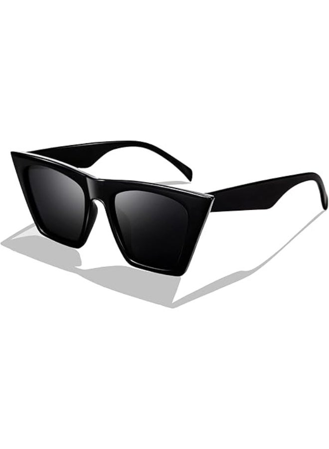 FEISEDY Vintage Square Cat Eye Sunglasses Oversized Women Fashion Sun Glasses B2473 - Image 1